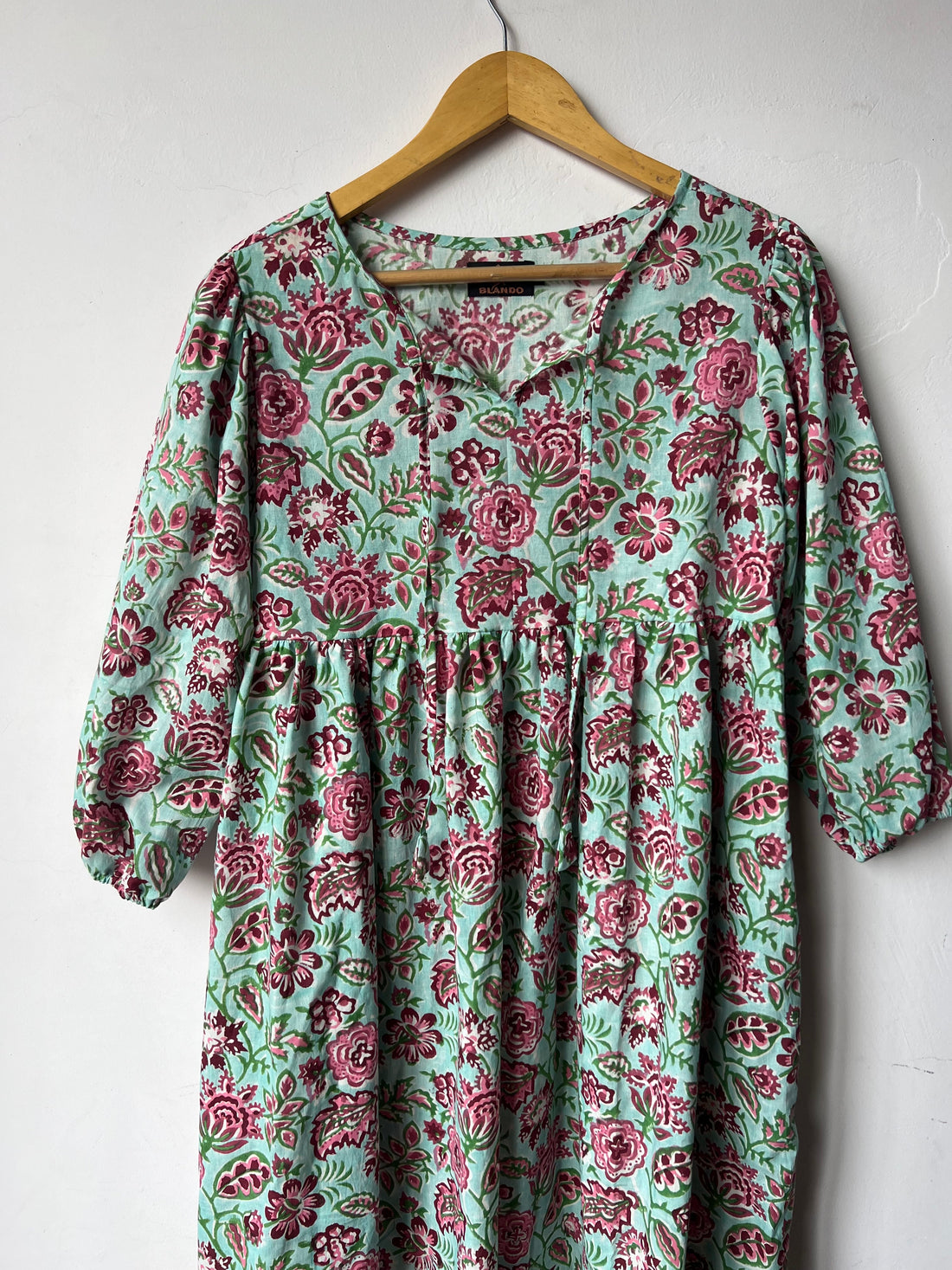 Handblock printed floral long dress