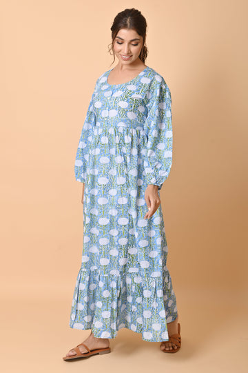 Cotton Long Dress with Adjustable Belt