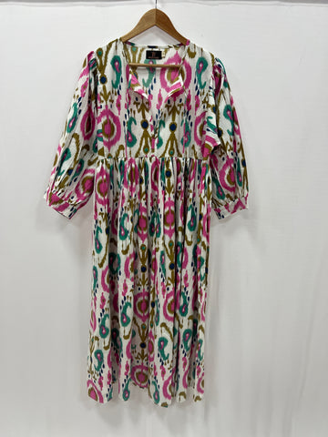 Ikat Printed long ladies cotton dress