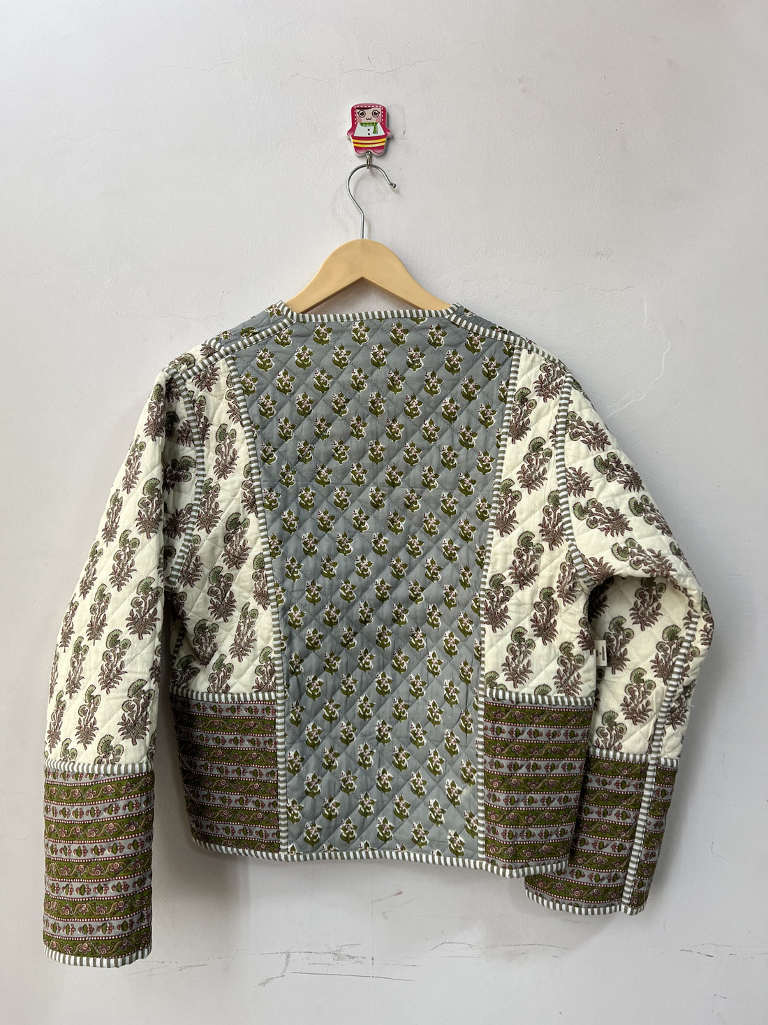 Blando Handblock Printed Cotton quilted reversible Bomber Jacket